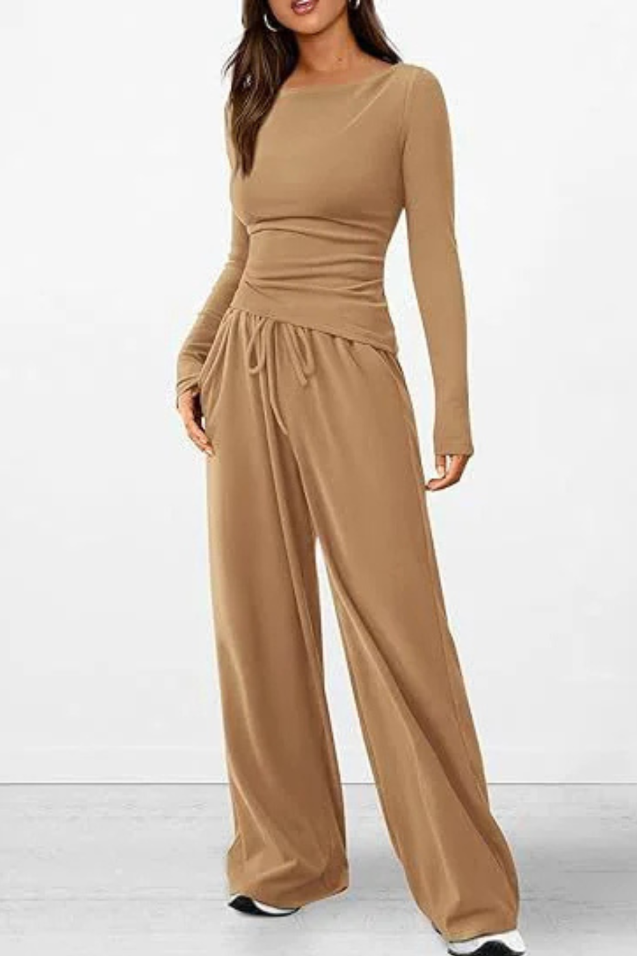 Casual Suit Long-sleeved T-shirt Wide-leg Pants