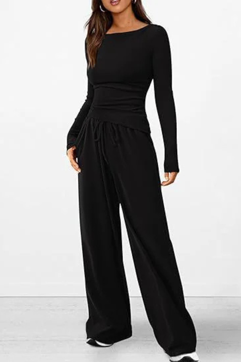 Casual Suit Long-sleeved T-shirt Wide-leg Pants