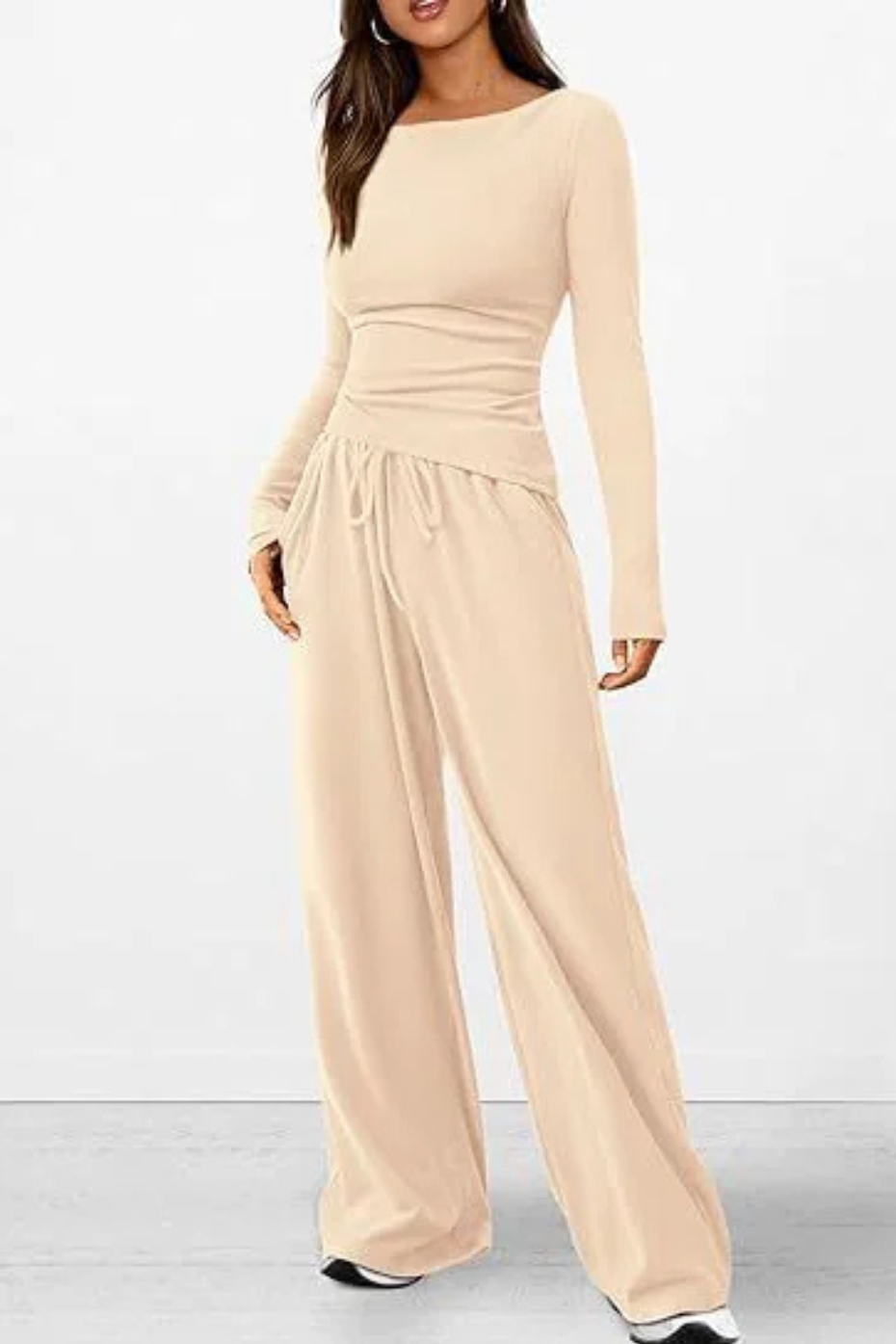 Casual Suit Long-sleeved T-shirt Wide-leg Pants
