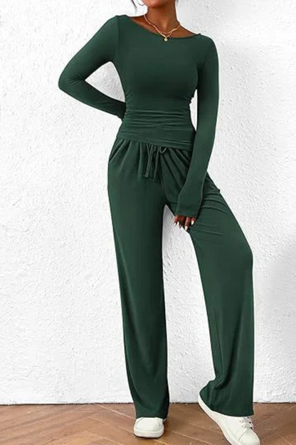 Casual Suit Long-sleeved T-shirt Wide-leg Pants