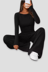 Casual Suit Long-sleeved T-shirt Wide-leg Pants
