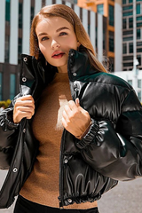 Women Winter Thick PU Leather Coats