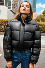 Women Winter Thick PU Leather Coats