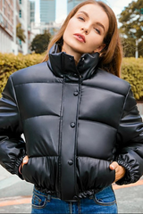 Women Winter Thick PU Leather Coats