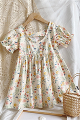 Children's Clothing Girls Floral Dress Pastoral Style Princess Dress