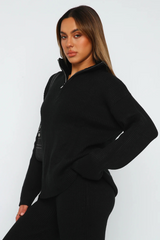 Comfortable Wool Zipper Long Sleeve Trousers Suit