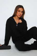 Comfortable Wool Zipper Long Sleeve Trousers Suit