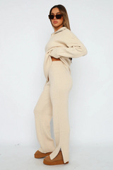 Comfortable Wool Zipper Long Sleeve Trousers Suit