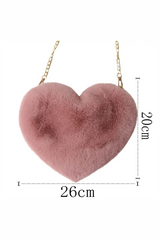 Heart Shaped Faux Fur Crossbody Wallet