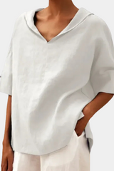 Women's Loose Cotton and Linen Shirt