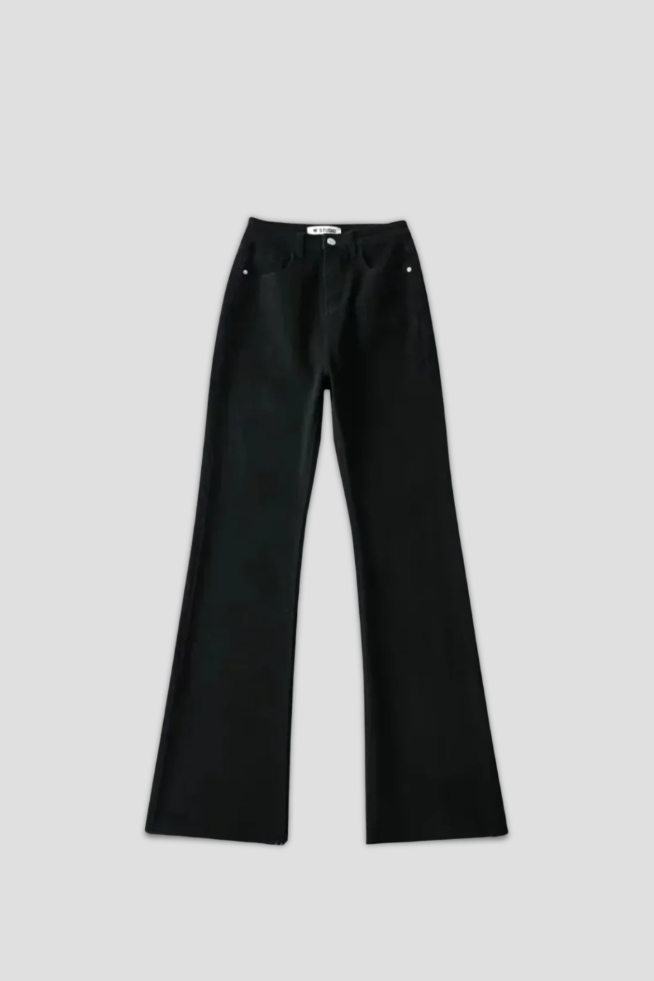 High Waist Raw Edge Flared Denim Pants