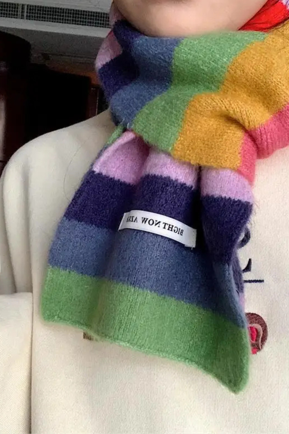 Colorblock Mohair Scarf