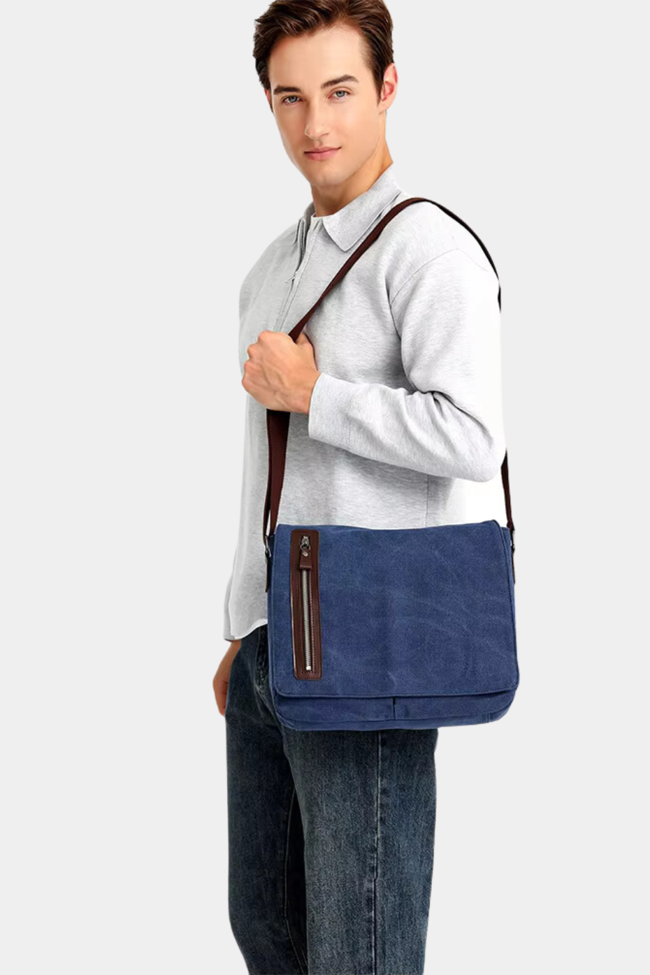 Men's Retro Canvas Crossbody Tool Bag - Wear-Resistant Sling