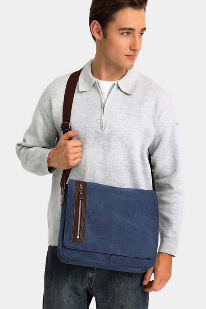 Men's Retro Canvas Crossbody Tool Bag - Wear-Resistant Sling