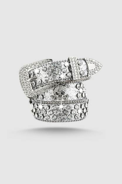 Rhinestone Skull Belt