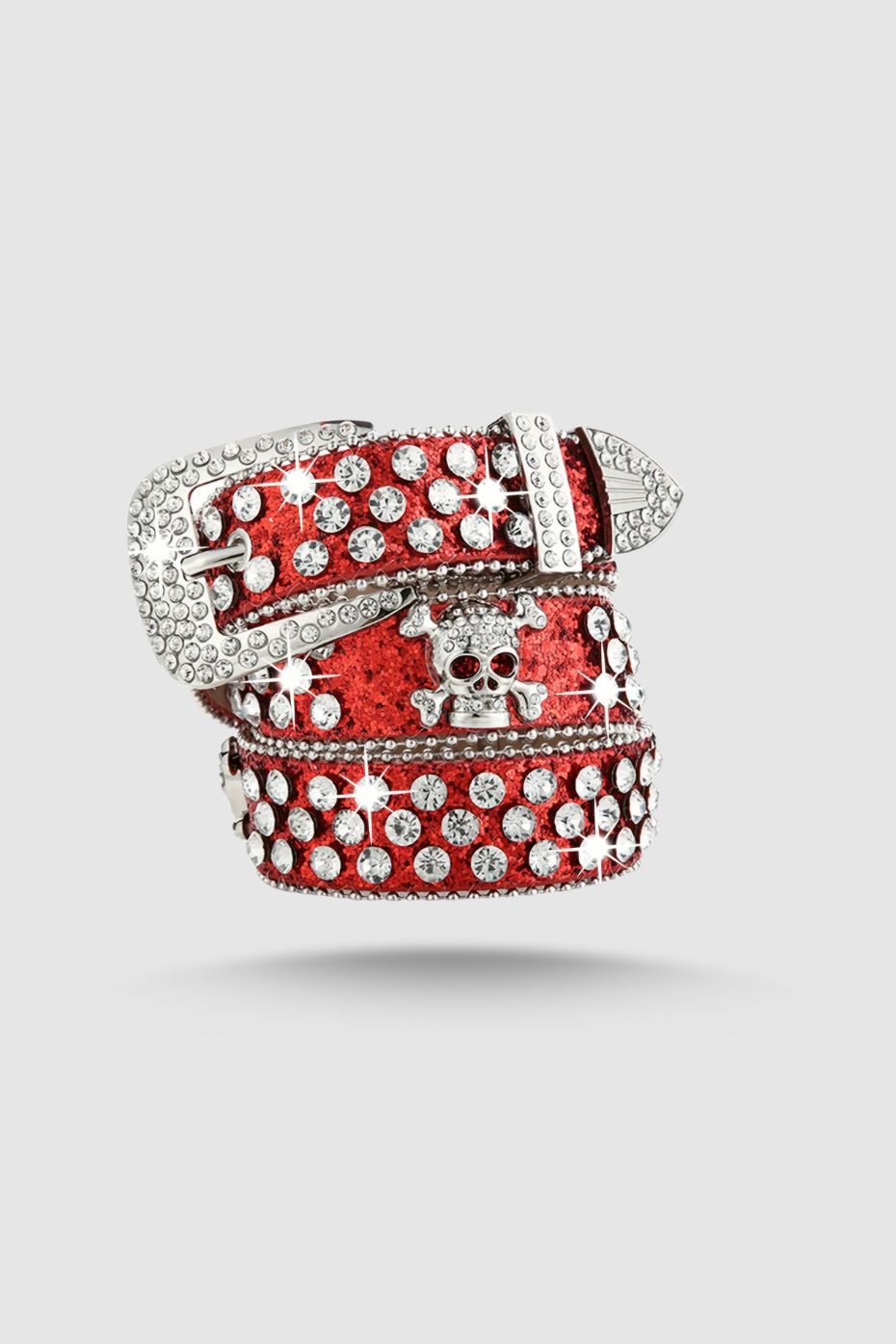 Rhinestone Skull Belt