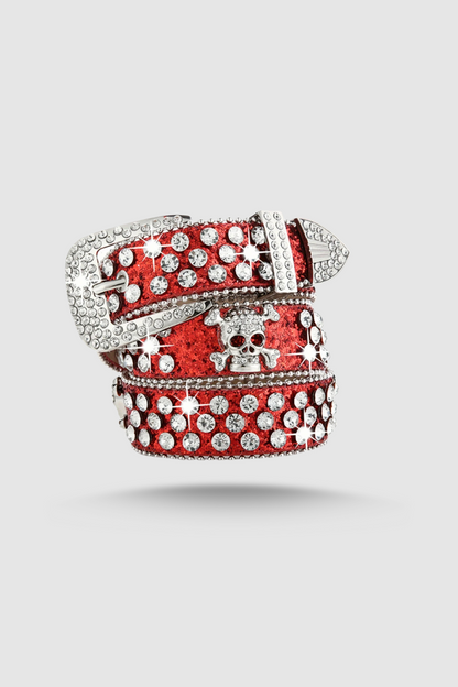 Rhinestone Skull Belt