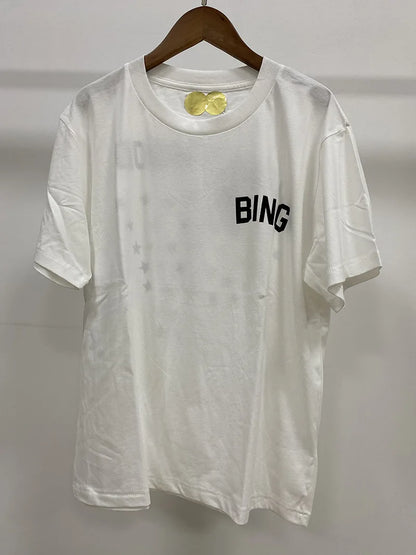 Women's AB Letter BING Star Print Cotton T-Shirt – Casual Summer Tee