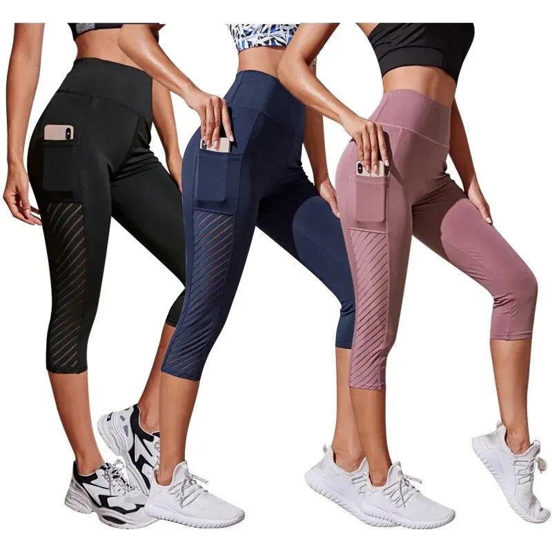 High-Waist Yoga Pants – Slimming, Hip Lift, Pocket Design Fitness Leggings