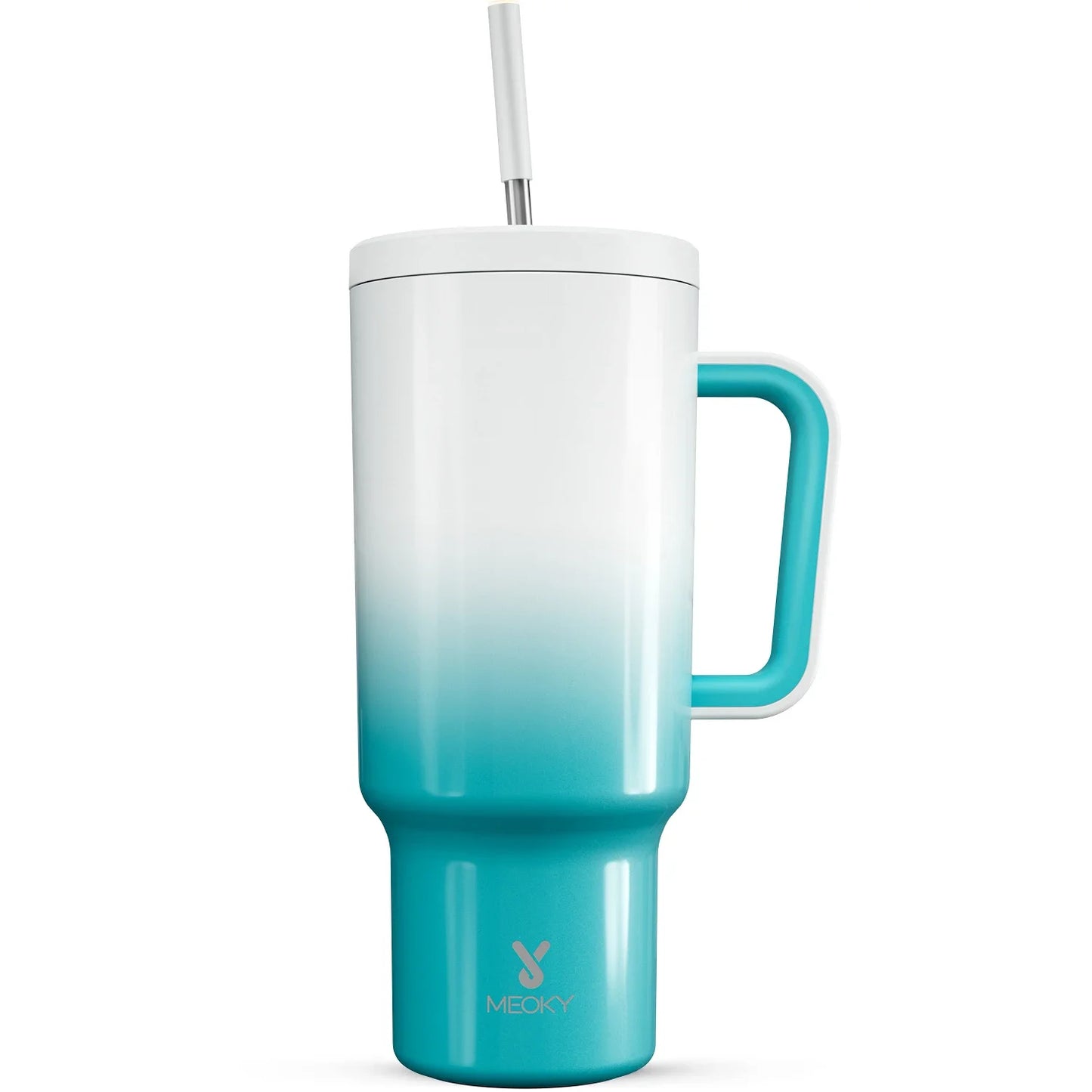 Meoky 40oz Stainless Steel Insulated Tumbler – Large Cup with Straw & Lid