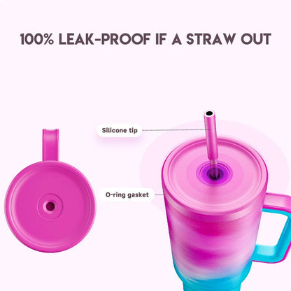Meoky 40oz Stainless Steel Insulated Tumbler – Large Cup with Straw & Lid