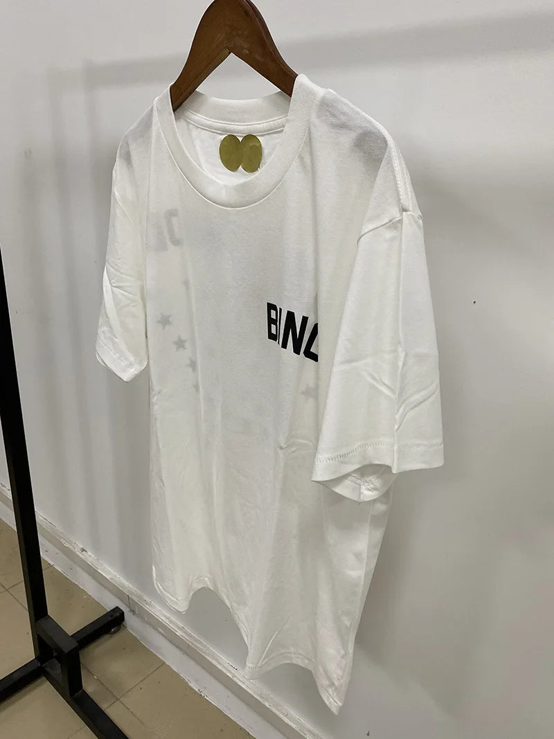 Women's AB Letter BING Star Print Cotton T-Shirt – Casual Summer Tee
