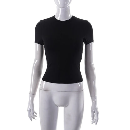 Women's Casual Soft Crop Top – Spring/Summer Tee