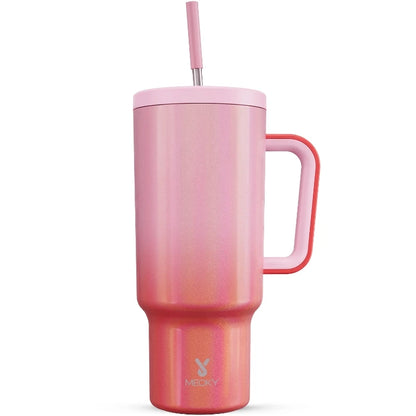 Meoky 40oz Stainless Steel Insulated Tumbler – Large Cup with Straw & Lid