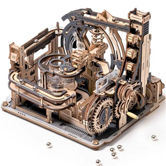 Robotime Rokr Marble Spaceport 3D Wooden Puzzle – Electric Model Kit Brain Teaser