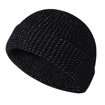 Unisex Reflective Knit Beanie – Glow-in-the-Dark Warm Hat for Night Safety