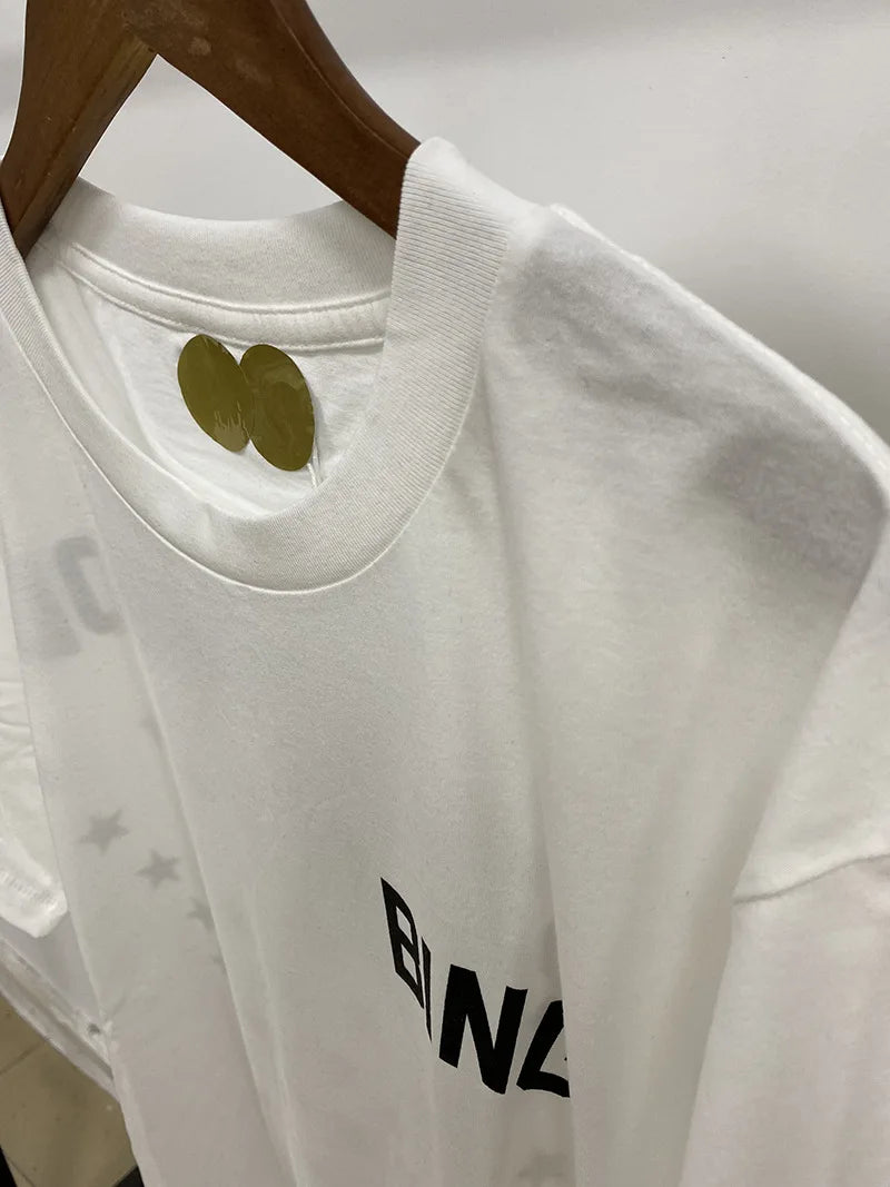 Women's AB Letter BING Star Print Cotton T-Shirt – Casual Summer Tee