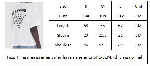 Women's AB Letter BING Star Print Cotton T-Shirt – Casual Summer Tee