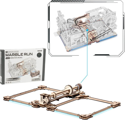 Robotime Rokr Marble Spaceport 3D Wooden Puzzle – Electric Model Kit Brain Teaser