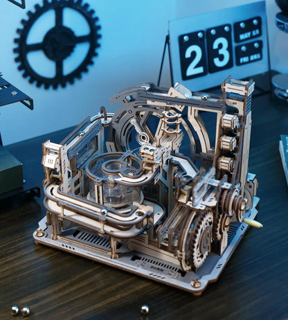 Robotime Rokr Marble Spaceport 3D Wooden Puzzle – Electric Model Kit Brain Teaser
