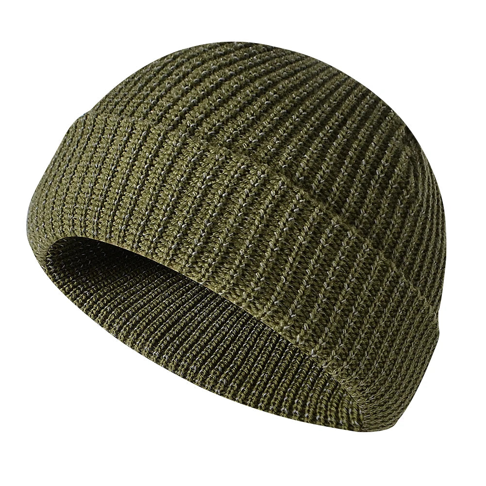 Unisex Reflective Knit Beanie – Glow-in-the-Dark Warm Hat for Night Safety