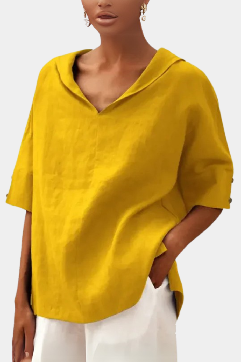 Women's Loose Cotton and Linen Shirt